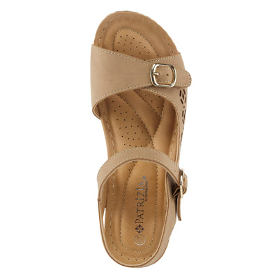 PATRIZIA Spring Step Shantay Wedge Sandals for Women - Ladies Sandals with Ankle Strap Buckle Closures - Womens Casuals Sandals for Outdoor - Tan EU 39 / US 8.5