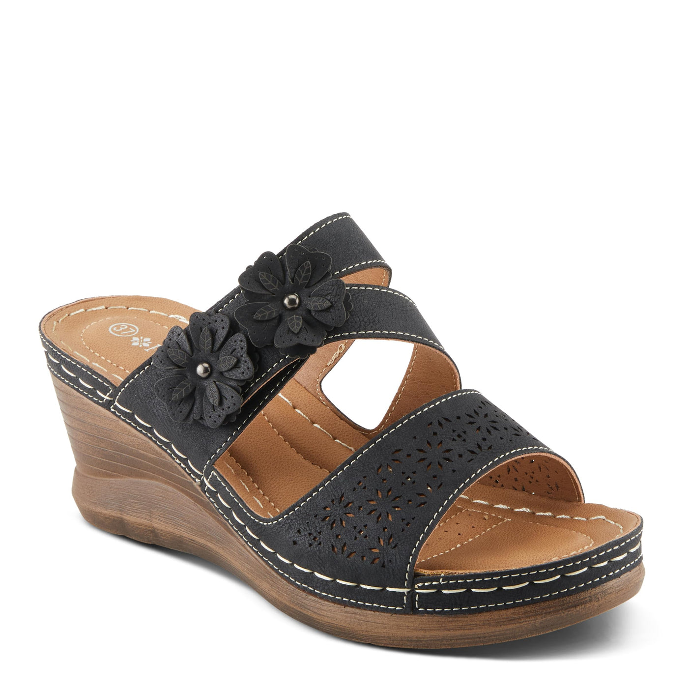 PATRIZIA Women's LOLLY Slide Wedge Sandals Black EU 40 / US 9