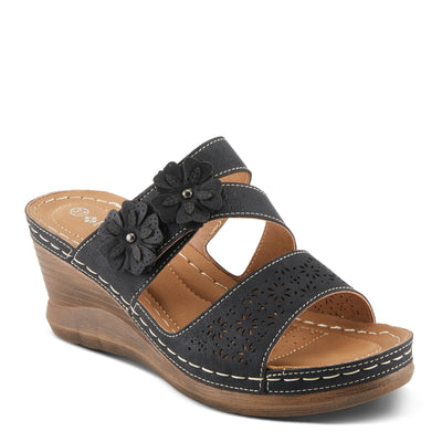 PATRIZIA Women's LOLLY Slide Wedge Sandals Black EU 40 / US 9