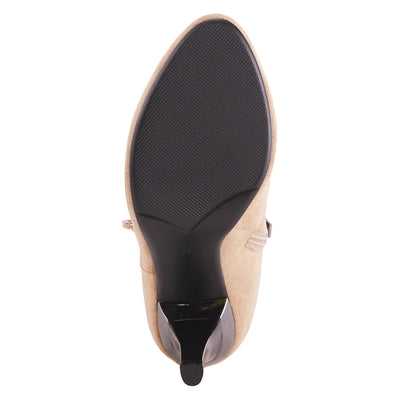PATRIZIA Women's Kitten Microsuede Heeled Bootie Beige EU 40 / US 9