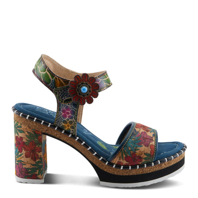 L'Artiste by Spring Step Women's Charisma Sandal, Navy Multi, 7.5-8
