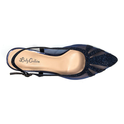Ninety Union Macy Rhinestone Trimmed Sling Back, Navy, 8