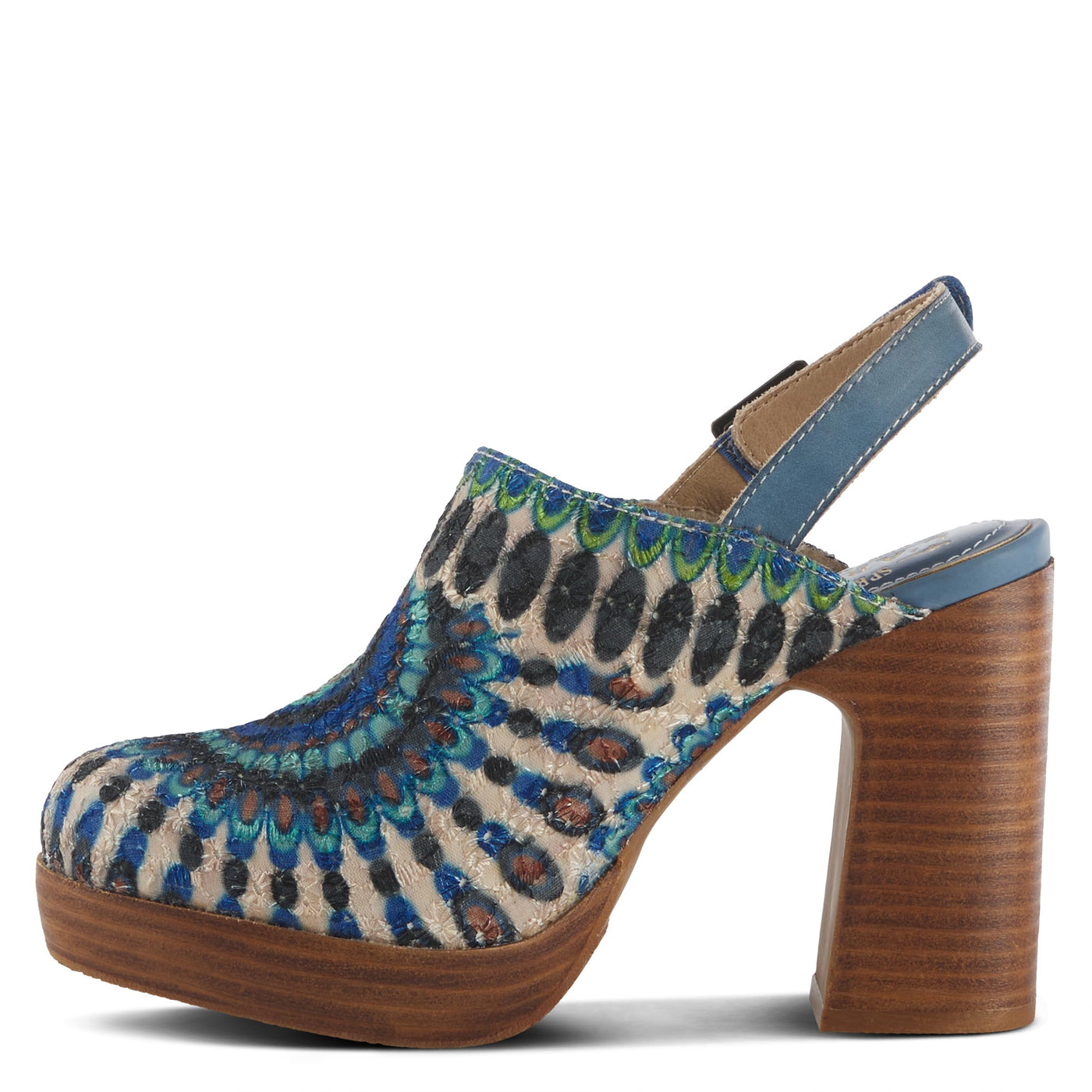 Spring Step L'Artiste Women's Zipi Leather Shootie Blue Multi EU 38 / US 7.5-8
