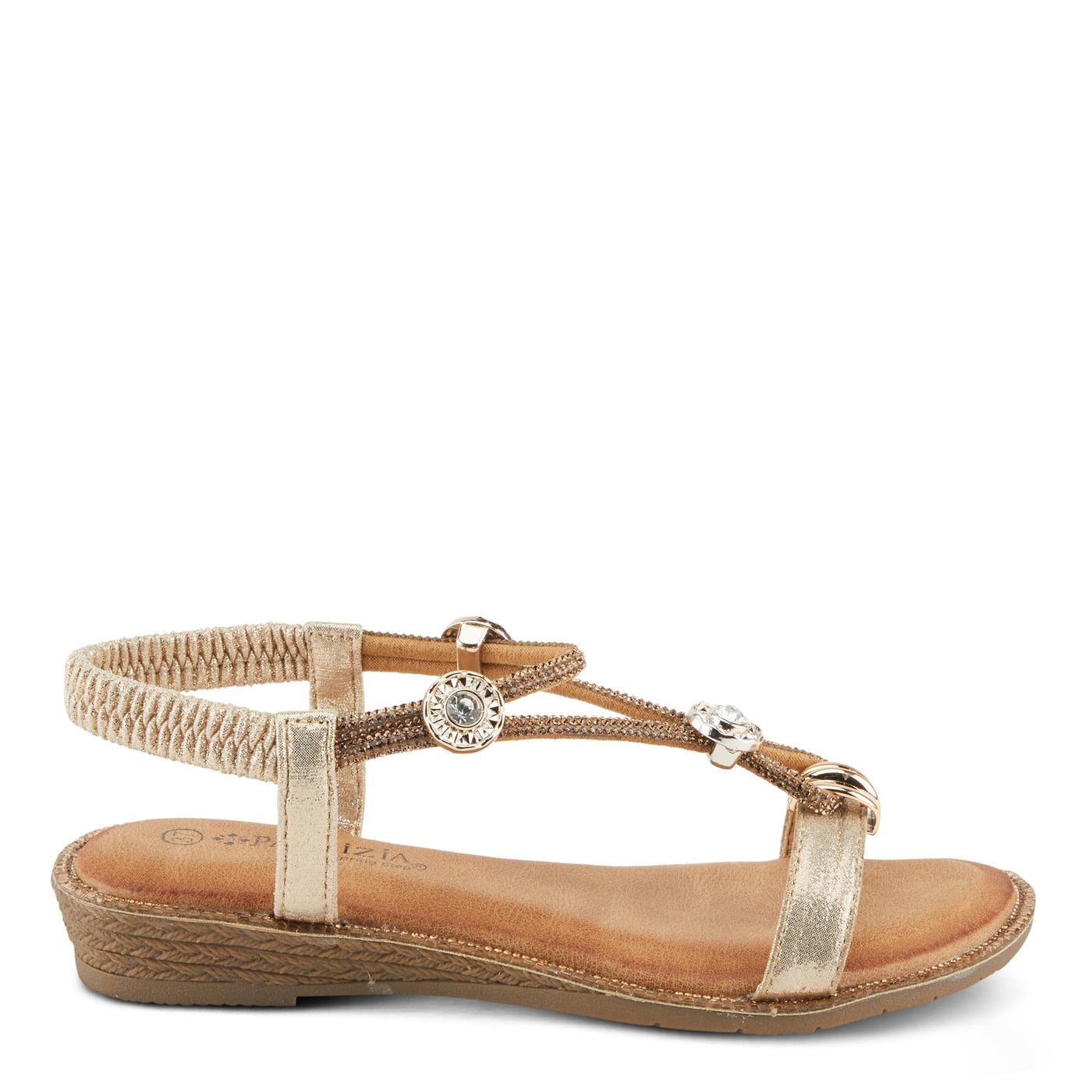 PATRIZIA Women's CHARMER T-Strap Flat Sandals Soft Gold EU 41 / US 9.5-10