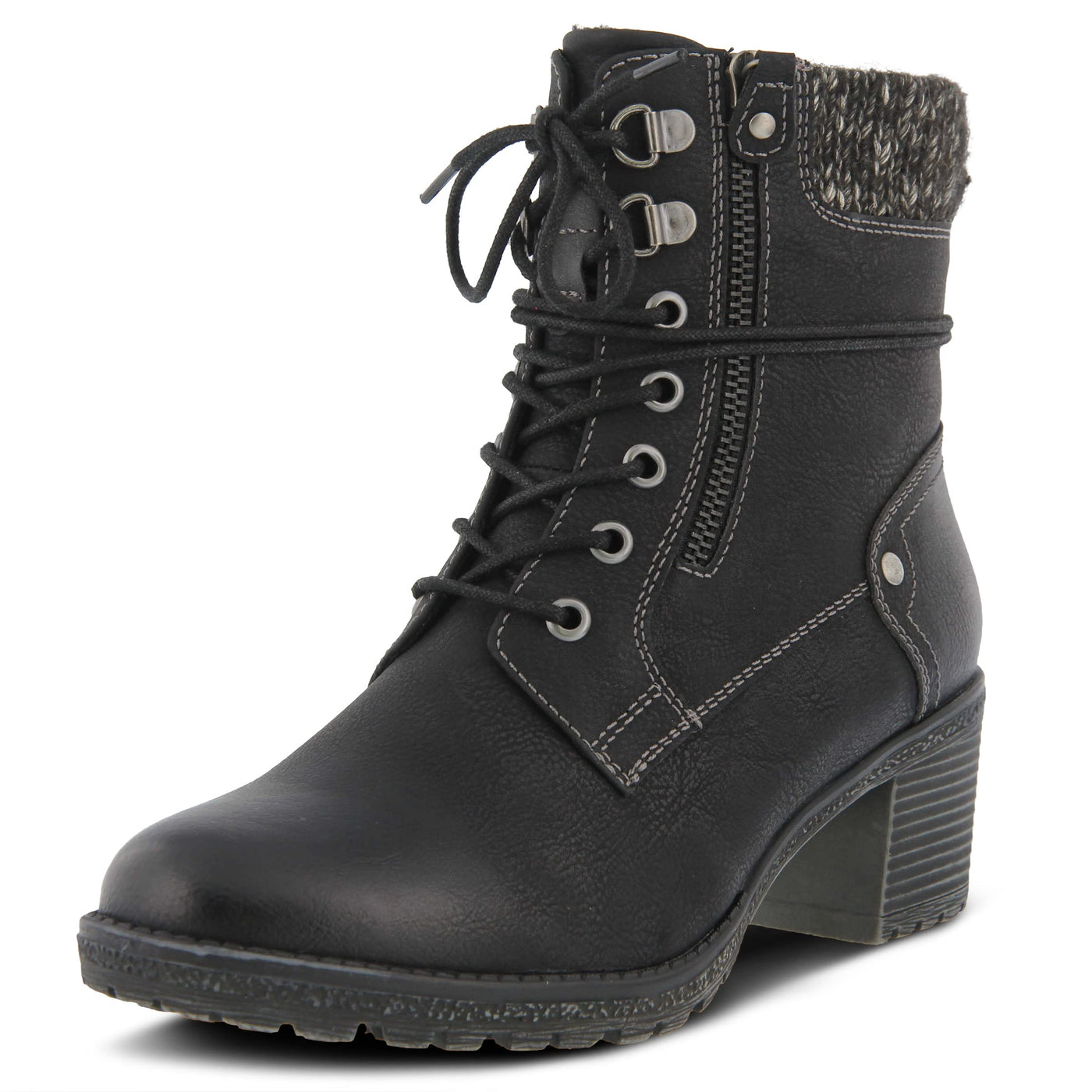 Spring Step Women's HELLEWN Combat Boot, Black, 37 M EU Medium EU (US 6.5 7 US)