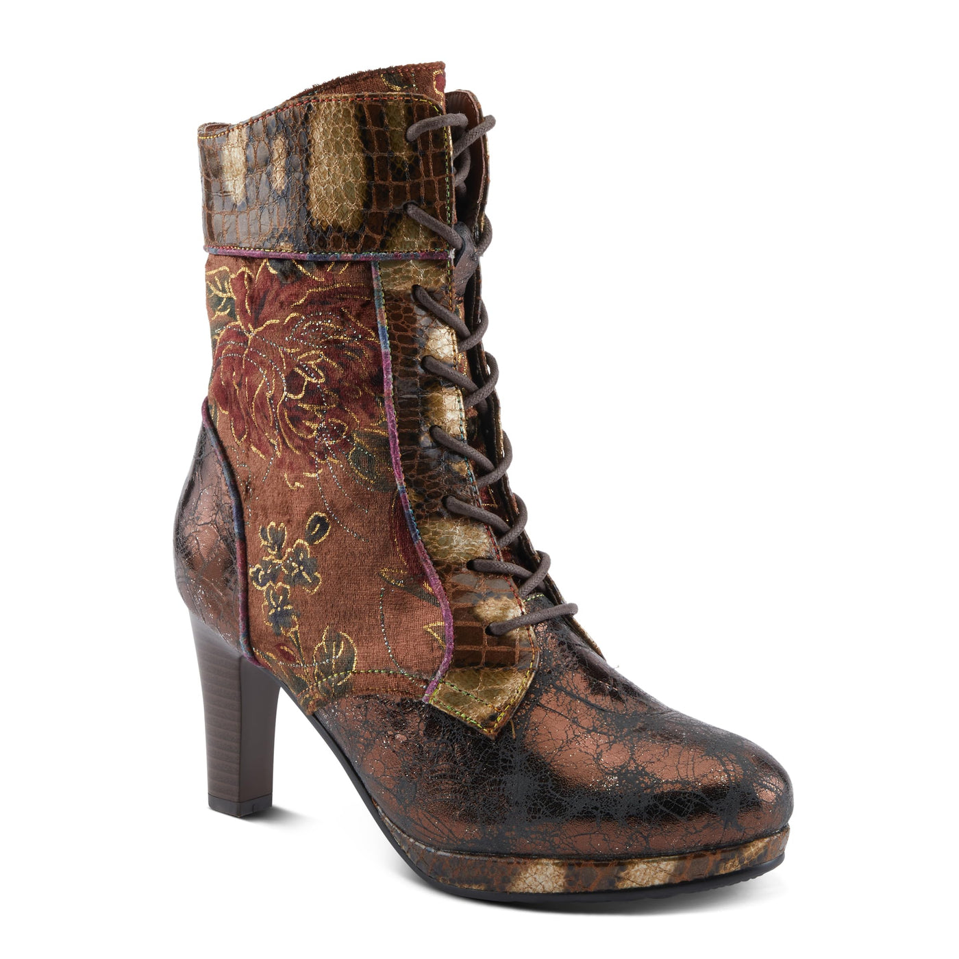 Spring Step L'Artiste Abra Women's Bold Bootie - Fierce Fashionista, Chic & Stand-Out Ankle Boots Bronze Multi EU 36 / US 5.5-6