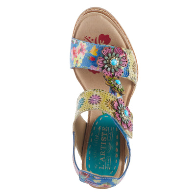 Spring Step L'Artiste Women's Guitarra Back Strap High Heel Sandal Blue Multi EU 42 / US 10.5-11