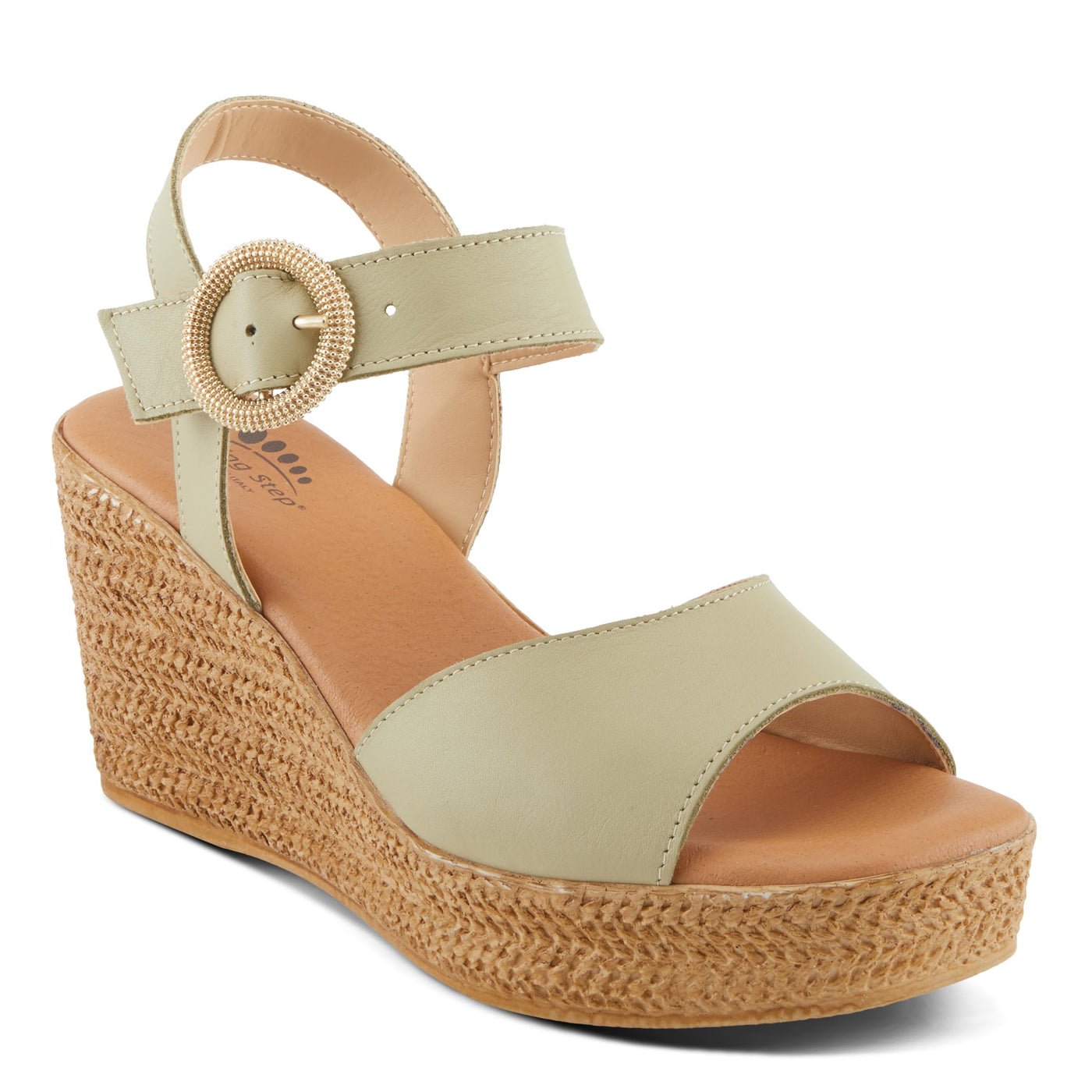 Spring Step ISOLA Women's Wedge Sandals - Secure Buckle Closure, Cushioned Footbed, Luxurious Leather Upper