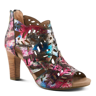 Spring Step L'Artiste Women's AMORA Closed Back Heeled Summer Bootie Fuchsia Multi Met EU 40 / US 9