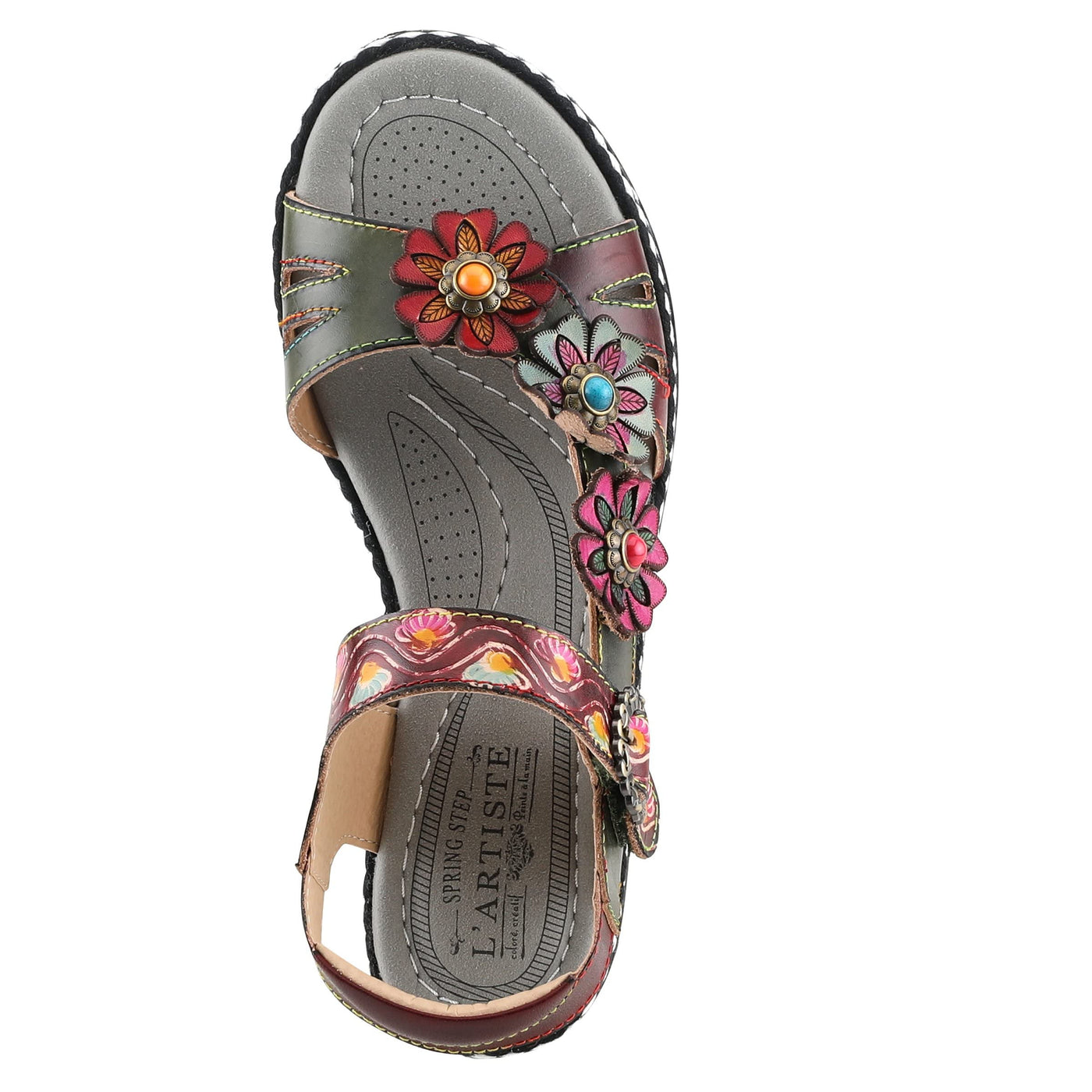 Spring Step L'Artiste Women's Laga Slide Sandal Plum Multi EU 39 / US 8.5