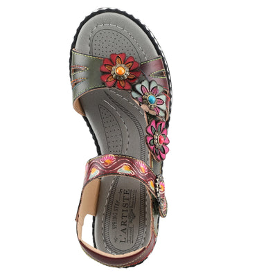 Spring Step L'Artiste Women's Laga Slide Sandal Plum Multi EU 38 / US 7.5-8