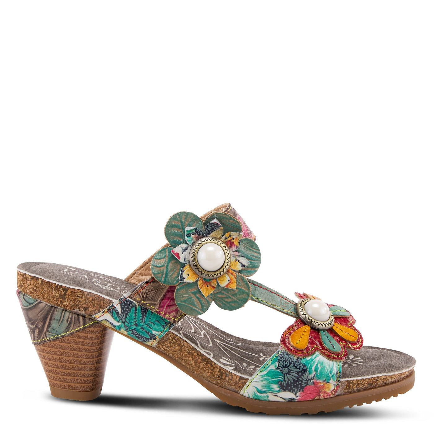 Spring Step L'Artiste Women's Bari Slide Sandal Grey Multi EU 36 / US 5.5-6