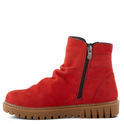 Spring Step Women's Addlyn Nubuck Leather Bootie Red Nubuck EU 40 / US 9