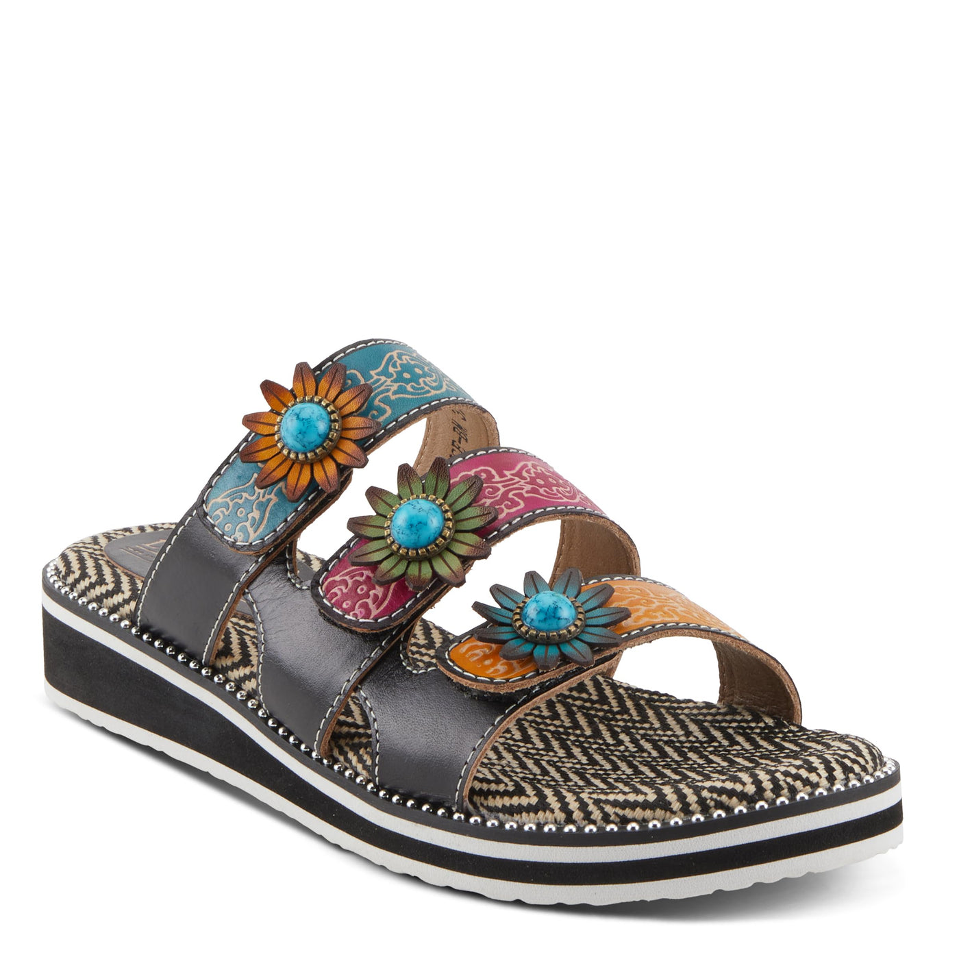 L'Artiste by Spring Step Women's Maryse Sandal, Black Multi, 5.5-6