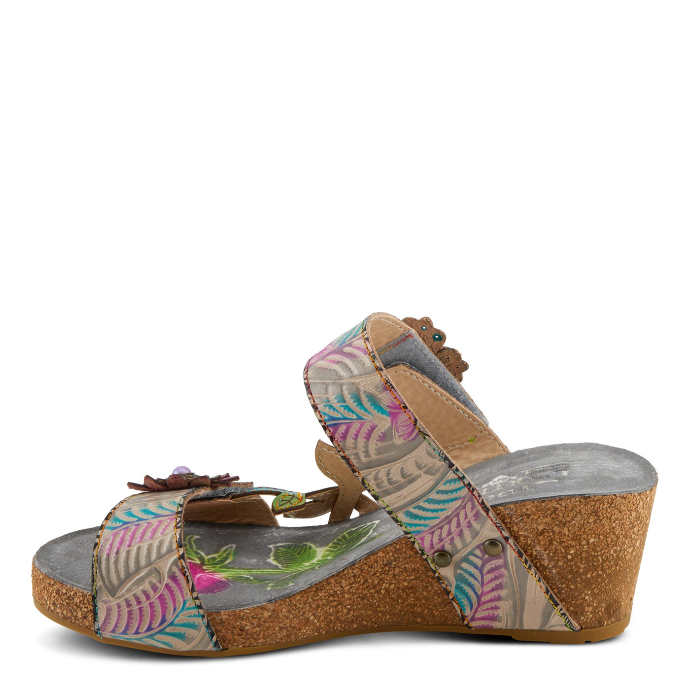 L'Artiste by Spring Step Women's Moai Sandal, Grey Multi, 7.5-8