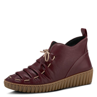 Spring Step Nespea Booties for Women - Waterproof Leather Women's Shoes with Zipper Closure - Western Ankle Boots for Women with Low Heel - Bordeaux EU 41 / US 9.5-10