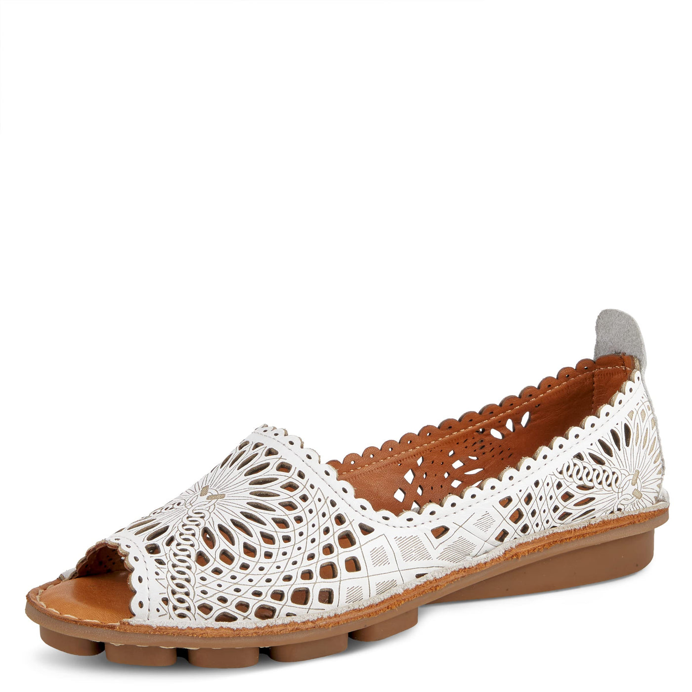 Spring Step Women's Brandal Shoes, White, 6.5-7