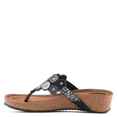 Azura Women's Chiara Slide Sandal, Black Multi, 6.5-7