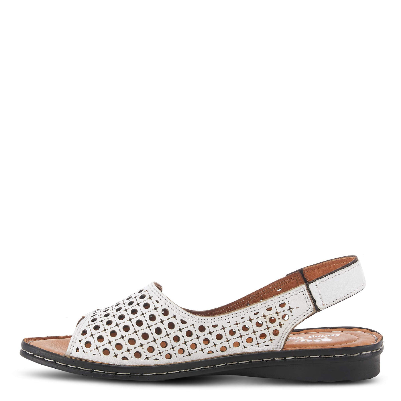 Spring Step Jordana Sandal, White, 38 Medium EU 7.5-8 US