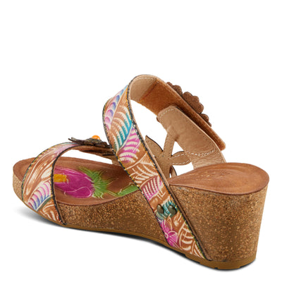 L'Artiste by Spring Step Women's Moai Sandal, Tan Multi, 8.5
