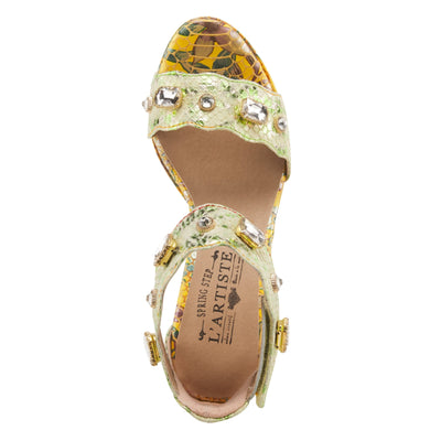 Spring Step L'Artiste Women's Jewell Quarter Strap Sandal Yellow EU 36 / US 5.5-6
