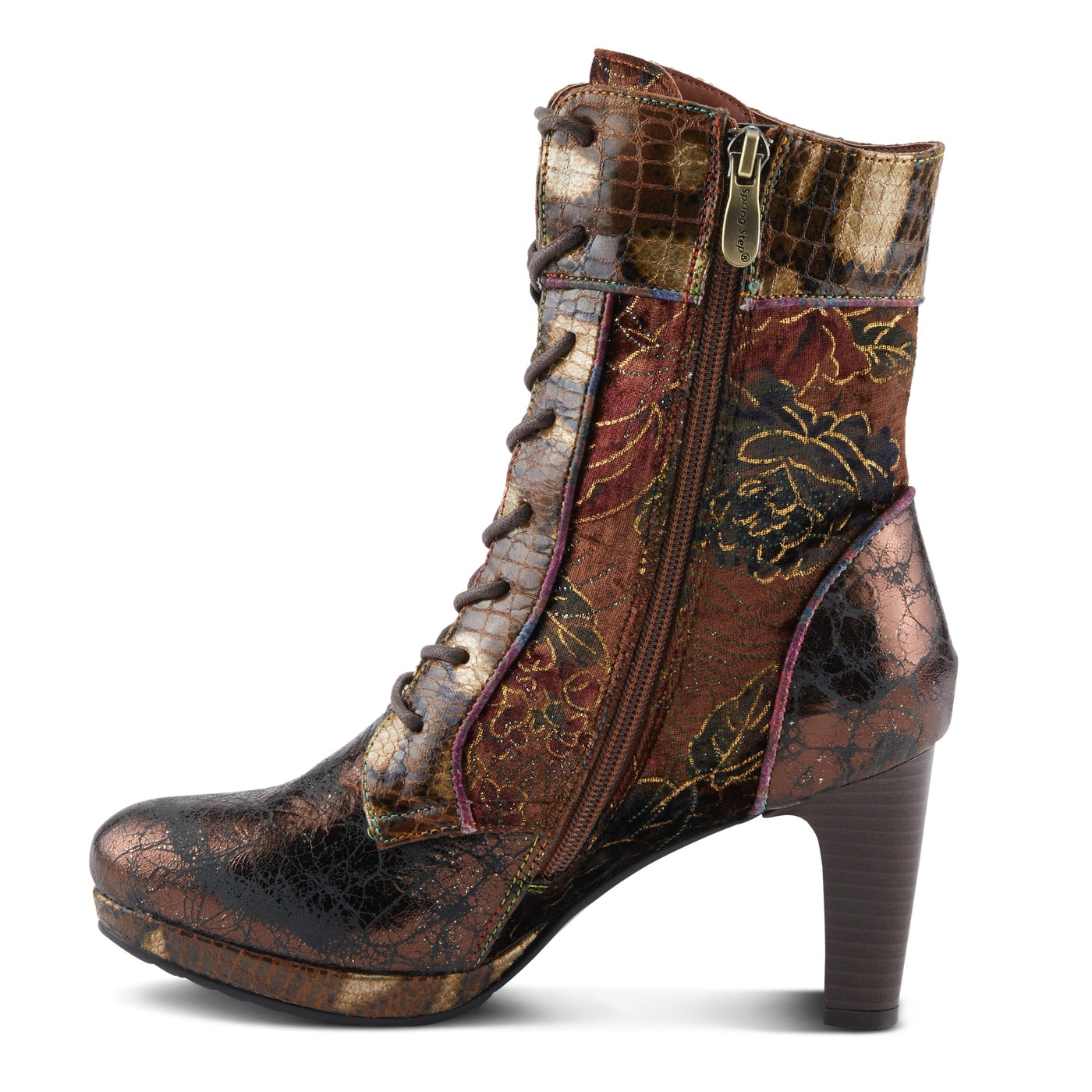 Spring Step L'Artiste Abra Women's Bold Bootie - Fierce Fashionista, Chic & Stand-Out Ankle Boots Bronze Multi EU 38/ US 7.5-8