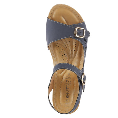 PATRIZIA Spring Step Shantay Wedge Sandals for Women - Ladies Sandals with Ankle Strap Buckle Closures - Womens Casuals Sandals for Outdoor - Navy EU 37 / US 6.5-7