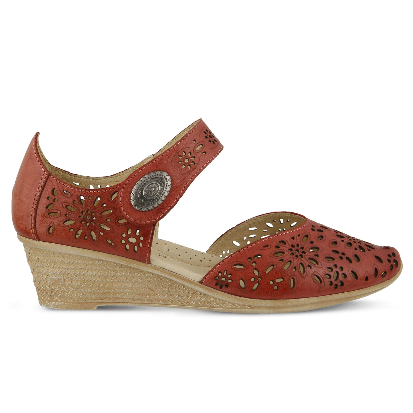 Spring Step Women's Nougat Wedge Sandal, Red, 39 EU/8.5 M US
