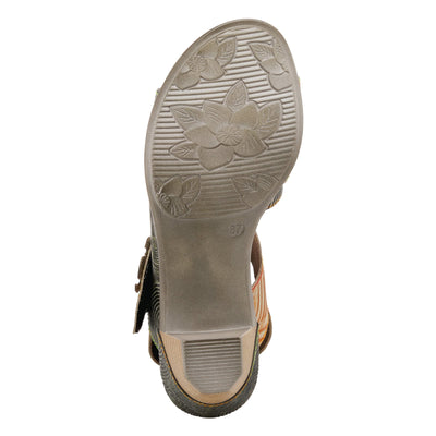 Spring Step L'Artiste Women's Acarine Heeled Sandal Olive Multi EU 35 / US 5