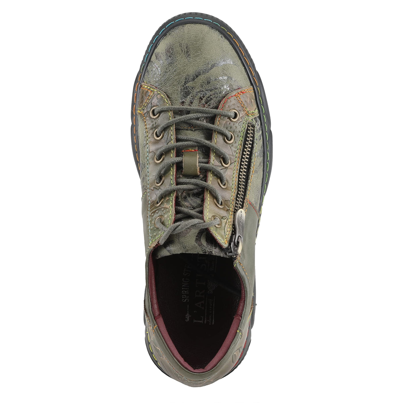 Spring Step L`Artiste Danli-Bloom Sneakers for Women - Sneaker Shoes for Women with Adjustable Metal Zipper - Womens Sneaker Shoe for Outdoor - Olive Multi EU 40 / US 9