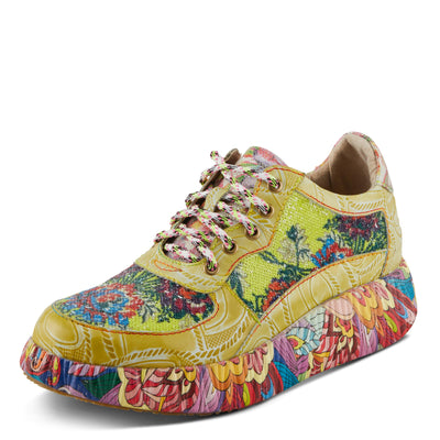 Spring Step L'Artiste Women's CAFFEY Multicolored Fashion Sneakers | Unique Energetic Patterns Lime Green Multi EU 36 / US 5.5-6