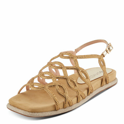 PATRIZIA Women's GLAMGLOSS Flat Sandals Gold EU 41 / US 9.5-10