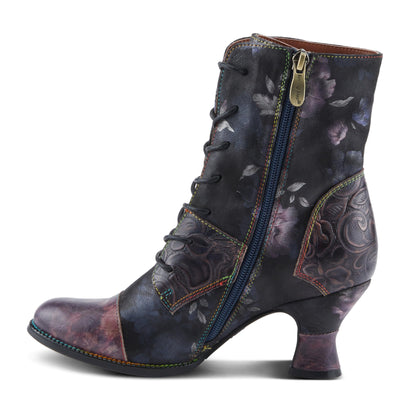 Spring Step L'Artiste Roselia-Stunin Women's Lace Up Bootie - Gorgeous Details, Show-Stopping Floral Ankle Boots Plum Multi EU 38/ US 7.5-8