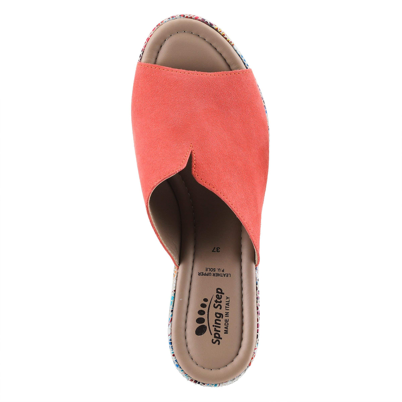 Spring Step Women's Laylani Slide Sandal Coral Suede EU 37 / US 6.5-7