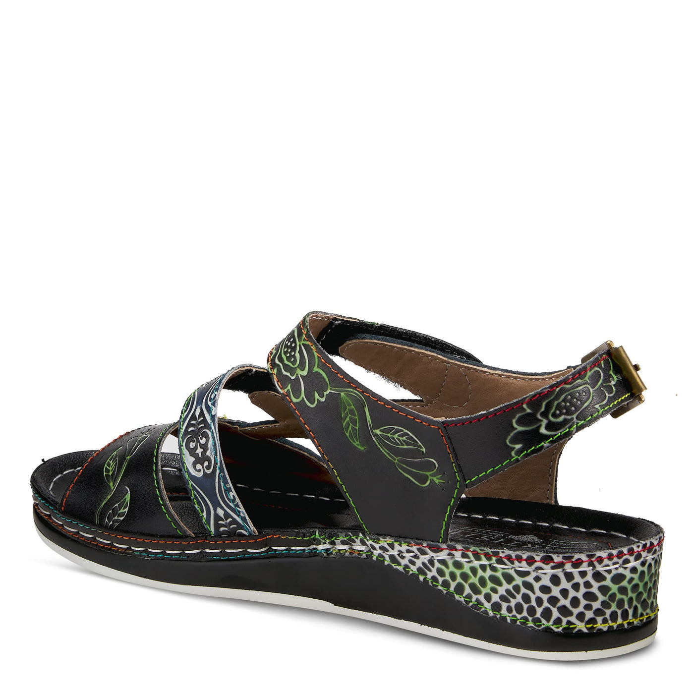 L�Artiste by Spring Step Women's Sumacah-bm Slide Sandal, Black/Multi, 40 EU/9 M US