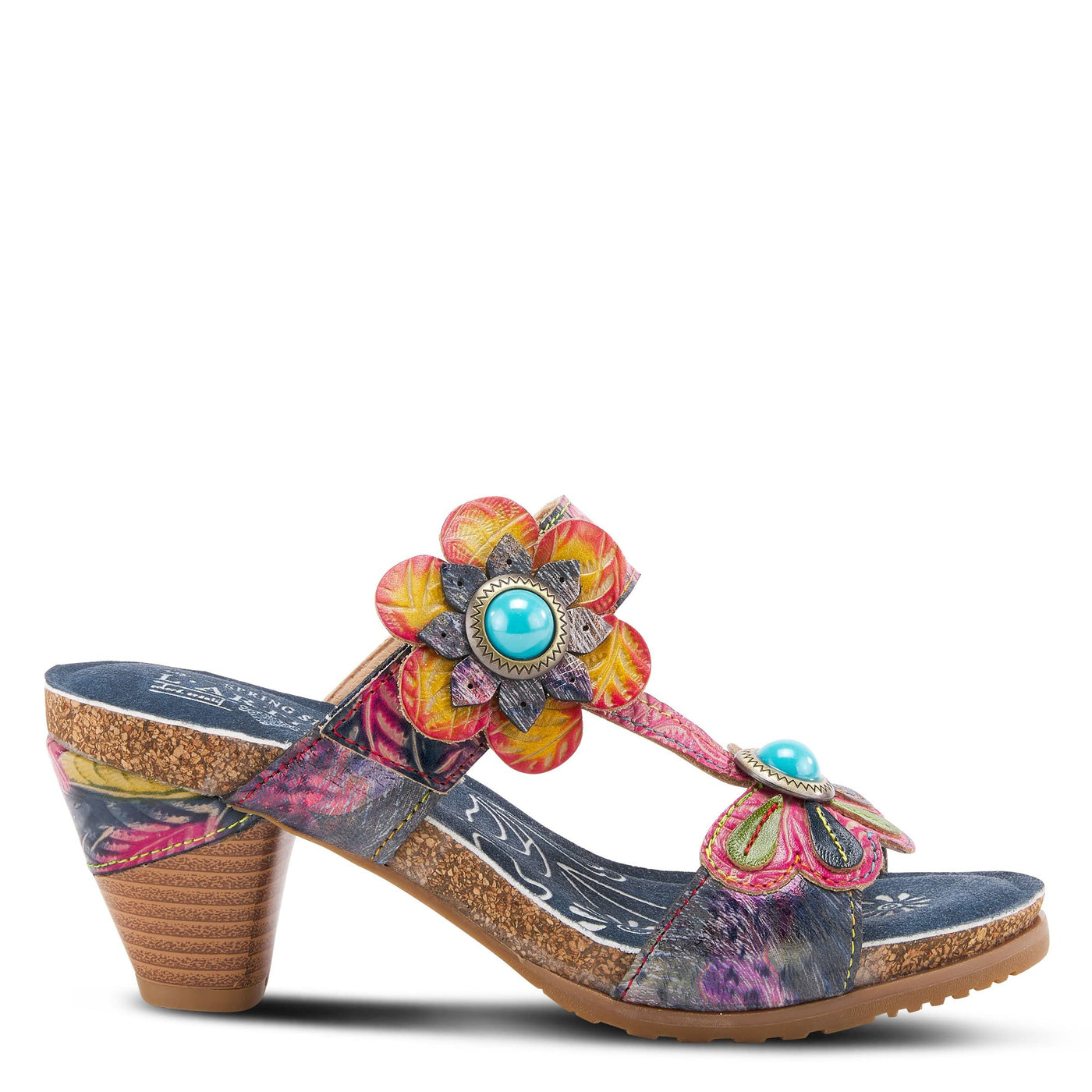 Spring Step L'Artiste Women's Bari Slide Sandal Navy Multi EU 42 / US 10.5-11