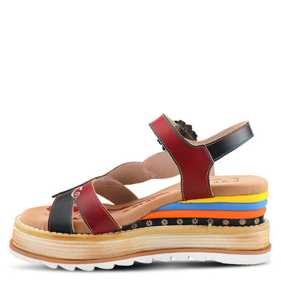 Spring Step L'Artiste Women's Irvetta Wedge Sandal Black Multi