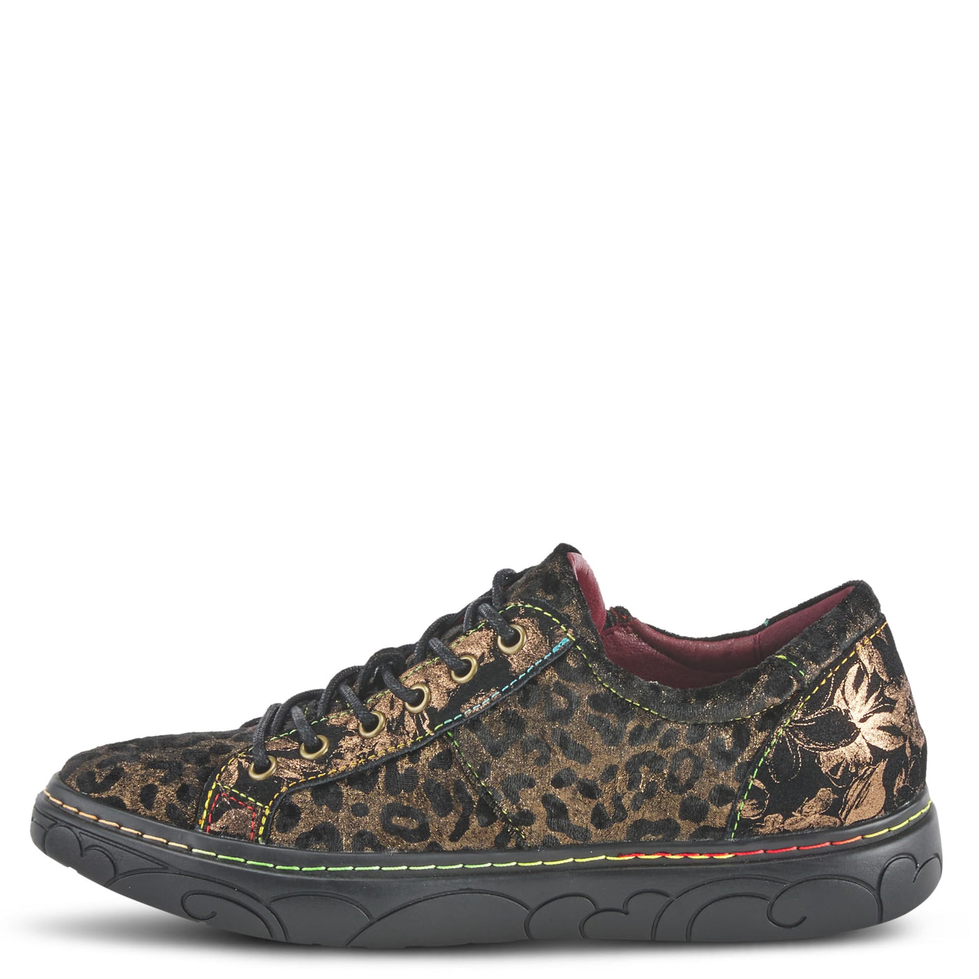 Spring Step L'Artiste Danli-Cheeta Snakers for Women - Animal Print Girls Sneaker - Ladies Fashion Snakers with Zipper and Adjustable Laces - Bronze Multi EU 39 / US 8.5