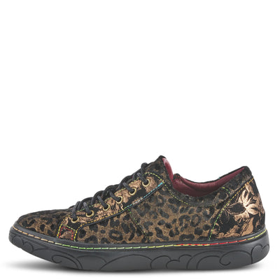 Spring Step L'Artiste Danli-Cheeta Snakers for Women - Animal Print Girls Sneaker - Ladies Fashion Snakers with Zipper and Adjustable Laces - Bronze Multi EU 39 / US 8.5
