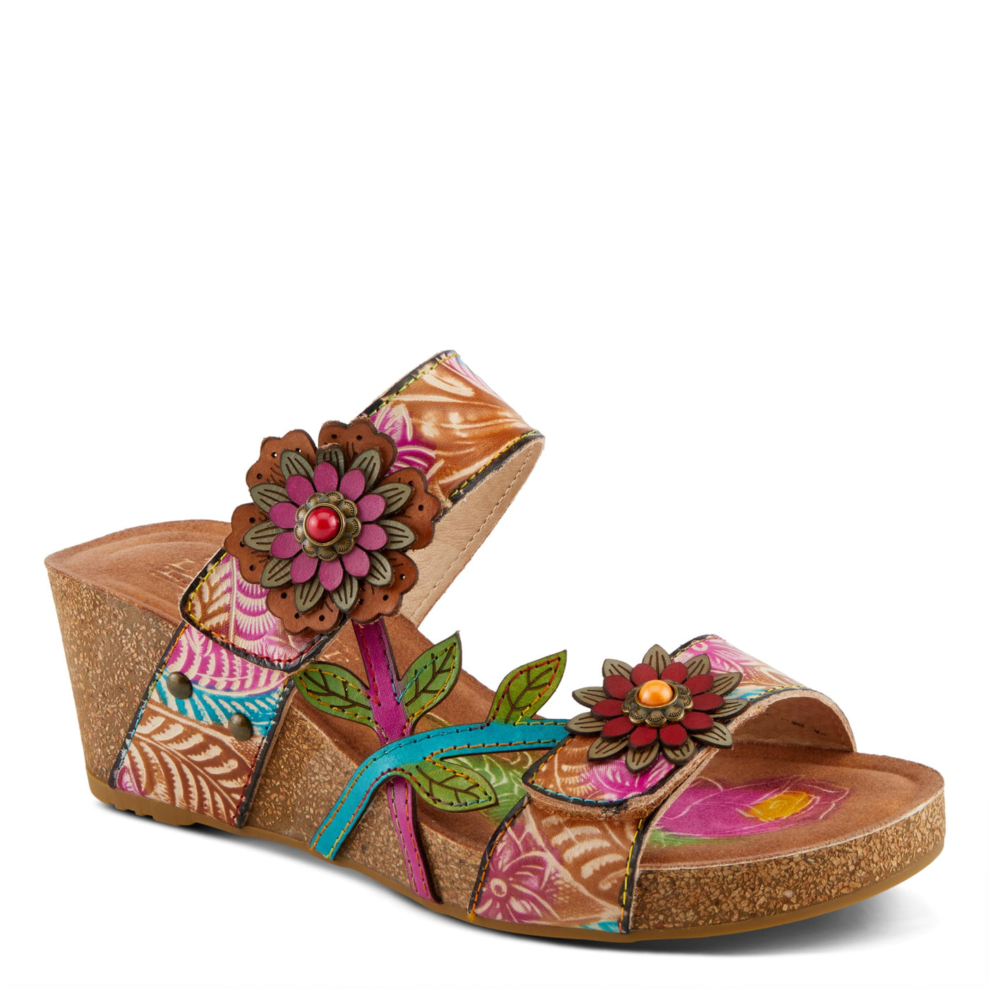L'Artiste by Spring Step Women's Moai Sandal, Tan Multi, 8.5