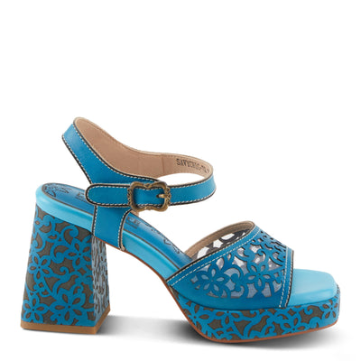 Spring Step L'Artiste Women's SAVYCHIC Platform Sandals - Open Toe, Leather and Mesh, Hook and Loop Closure Turquoise EU 36 / US 5.5-6
