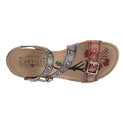 L�Artiste by Spring Step Women's Tanja Sandal, Red Multi, 5