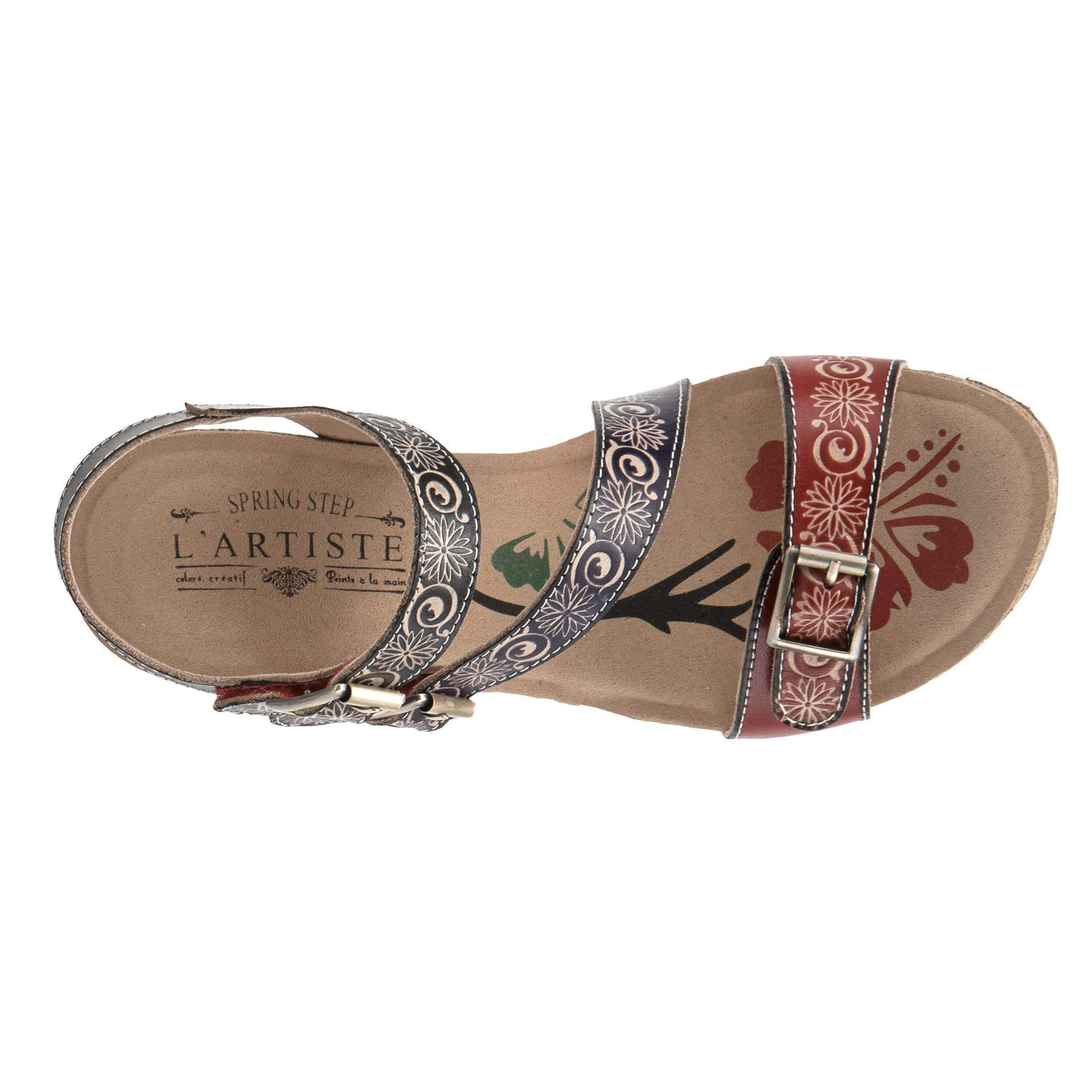 L�Artiste by Spring Step Women's Tanja Sandal, Red Multi, 6.5-7
