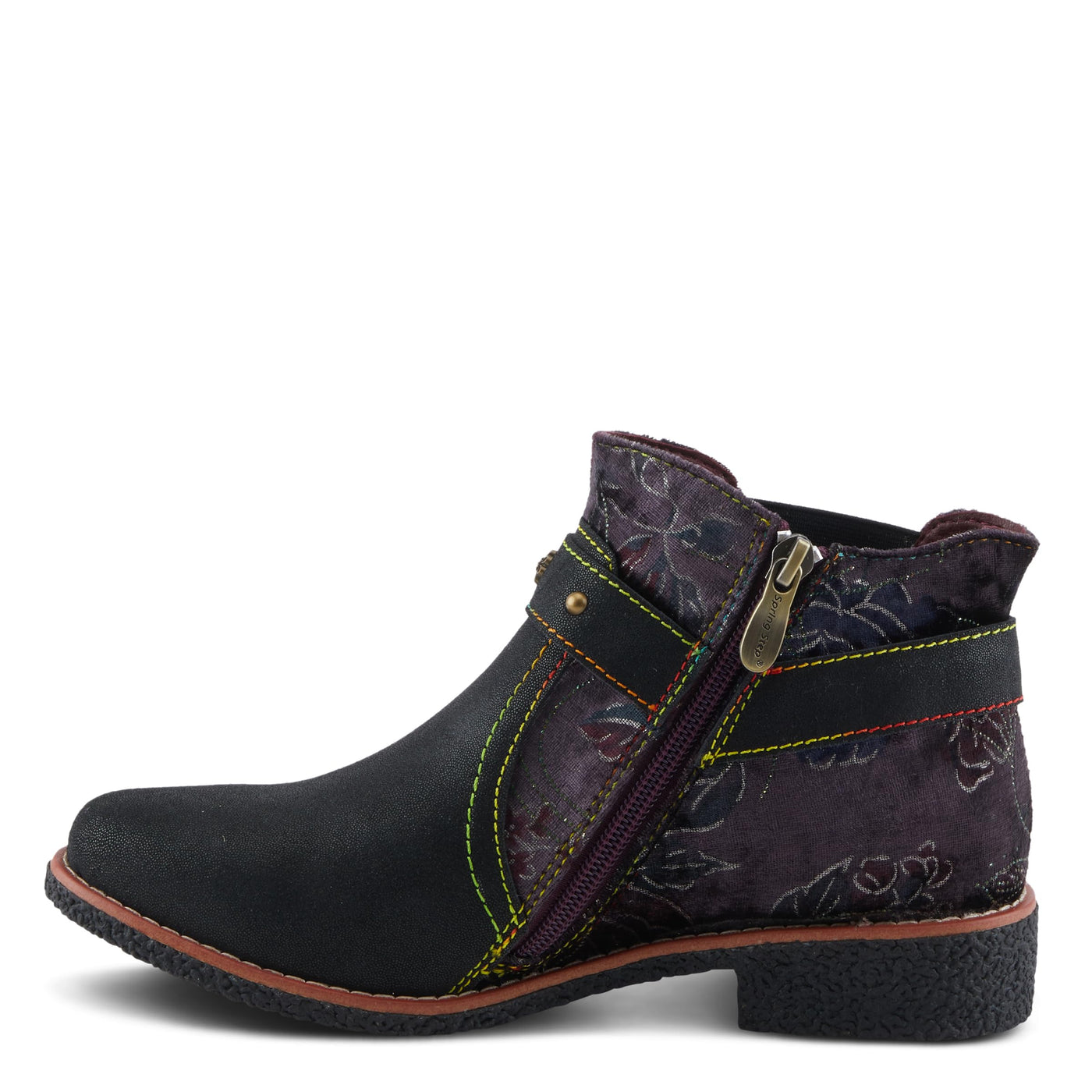 Spring Step L'Artiste Airies Women's Chelsea Boot - Edgy Studs, Ornate Embellishments, Show-Stopping Style Black Metallic EU 36 / US 5.5-6
