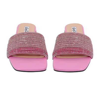 Lady Couture AMAZING Multi Color Straps Slide, Pink Multi, 4