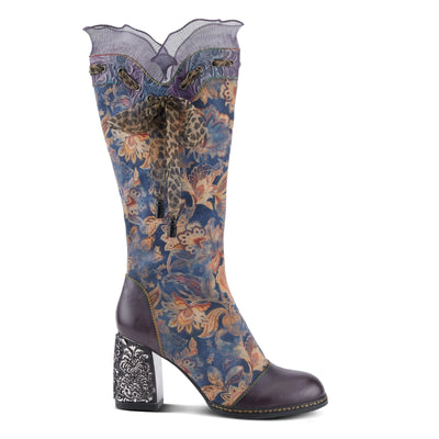 Spring Step L'Artiste Rorria Women's Statement Bootie - Crinoline Details, Cheetah Print Lace, Feminine & Playful Ankle Boots Purple Multi EU 39 / US 8.5
