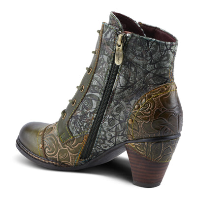 Spring Step L'Artiste Avyanna Women's Floral Velvet Bootie - Romantic Vibe, Glamorous Ankle Boots for Date Nights Olive Multi EU 41 / US 9.5-10