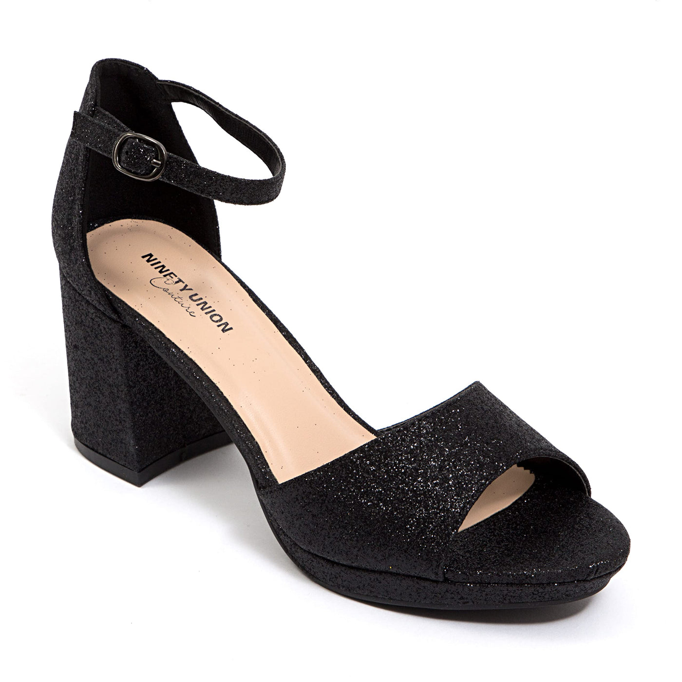 Ninety Union Jazzy Glitzy Open Till Close Back Sandal, Black, 9