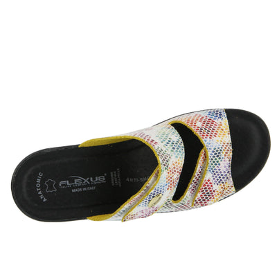 Flexus Women's Kina Slide Sandal White Multi EU 39 / US 8.5