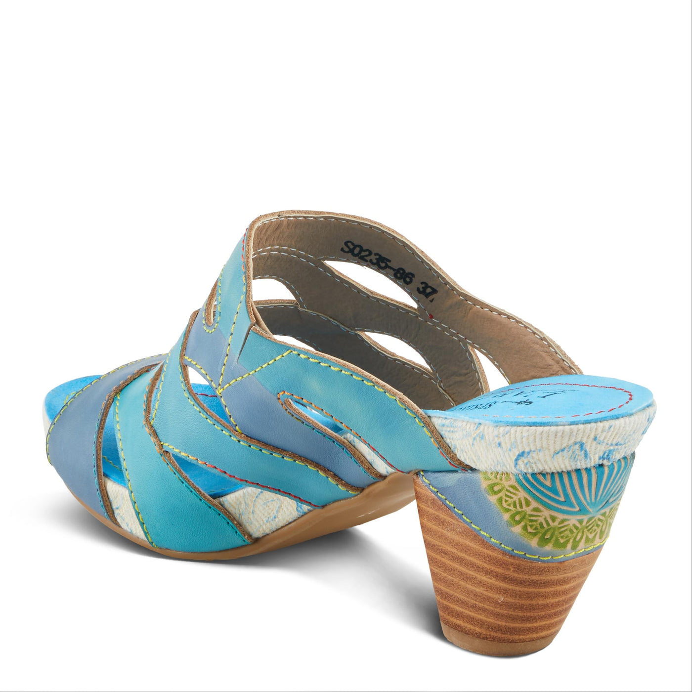 L'Artiste by Spring Step Women's Pita Sandal, Turquoise Multi, 6.5-7
